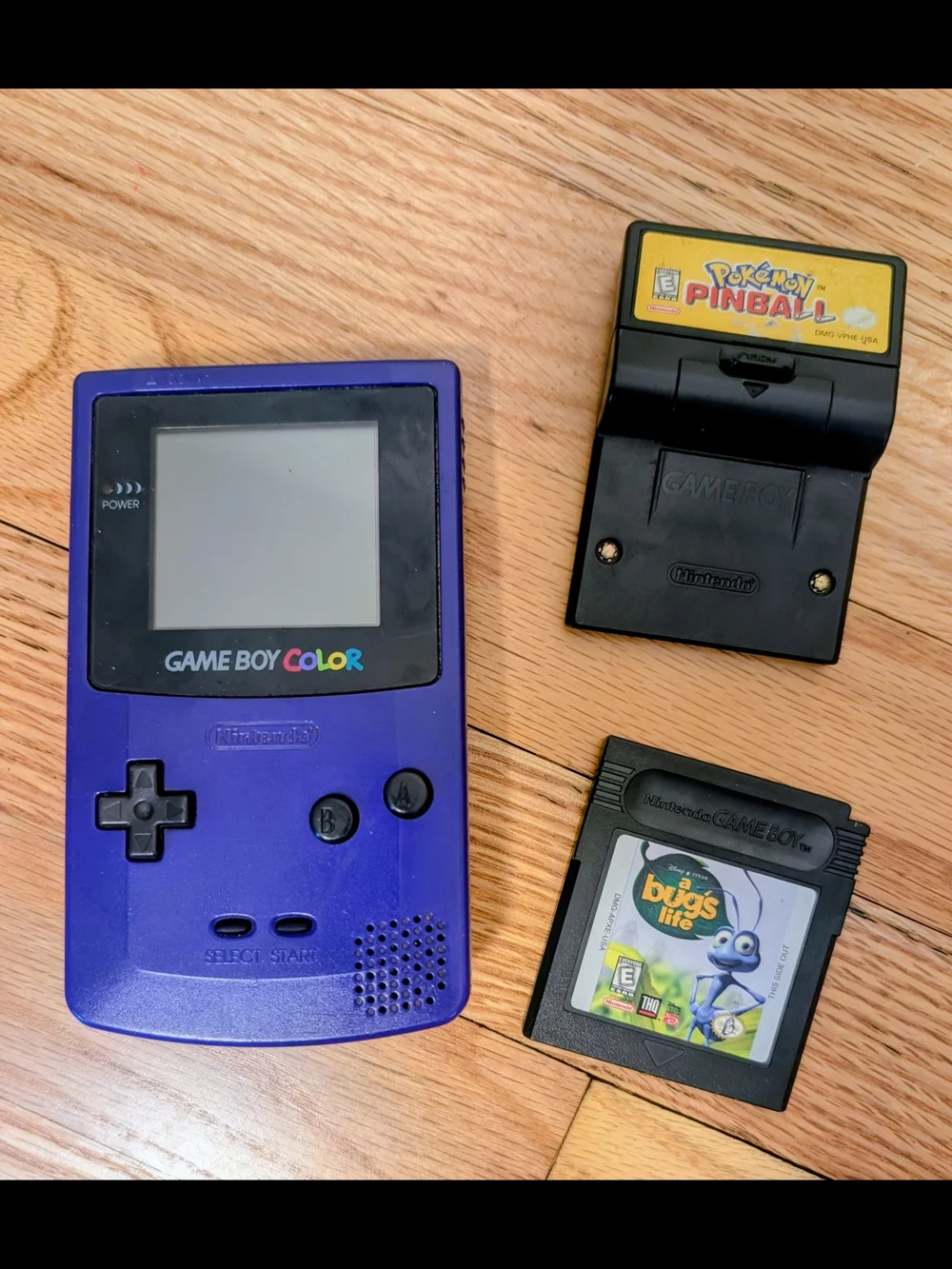 Nintendo Game Boy Color CGB-001 Purple Bundle Pokémon Pinball + A Bug’s Life